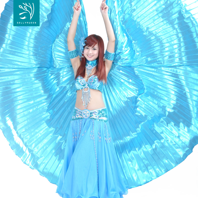 360 Closed Back Dancewear Polyester Belly Dance Props Isis Wing For Ladies More Colors